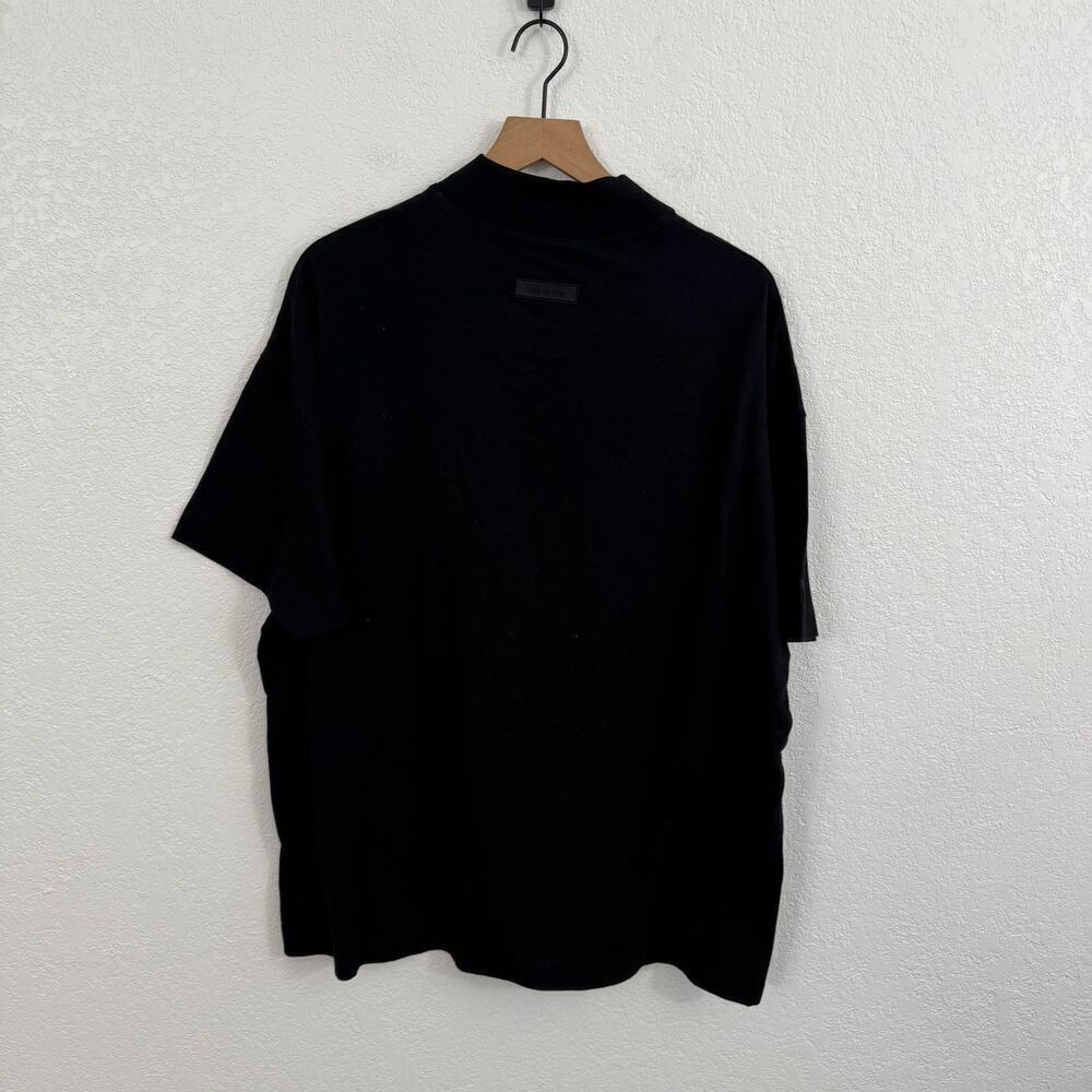 Fear Of God Essentials SS23 Mock Neck Half Sleeve Oversized T-Shirt Jet Black XS - Picture 7 of 12